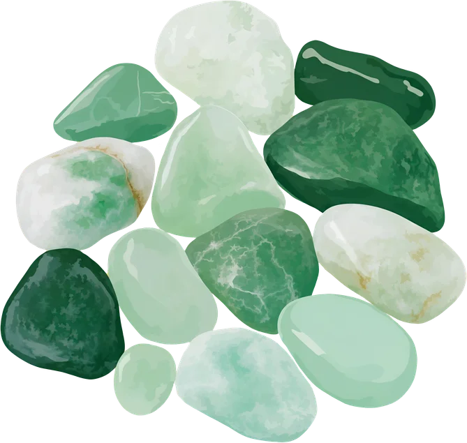 Seixos de jade polidos